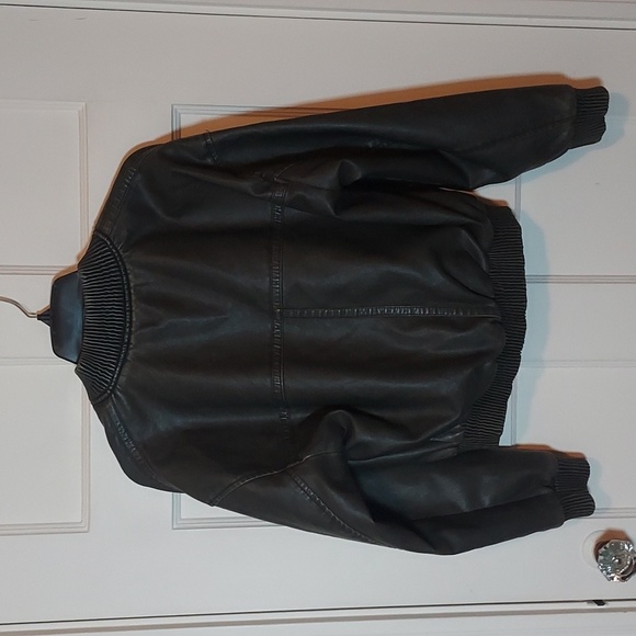 Princess Polly Faux Leather Jacket Washed Green - Picture 13 of 16